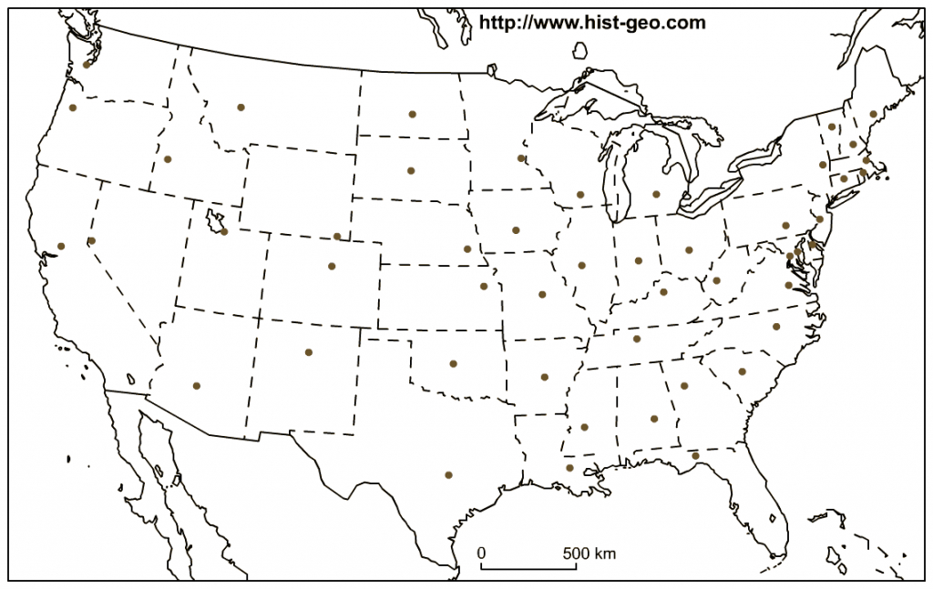 50 States And Capitals Map Quiz Printable Printable Maps