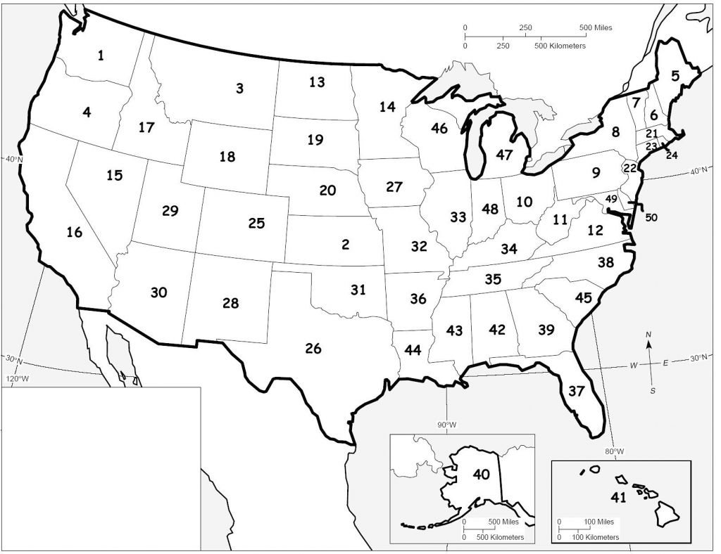 50 States Map Quiz Printable 4Th Grade Us State Map Quiz Printable