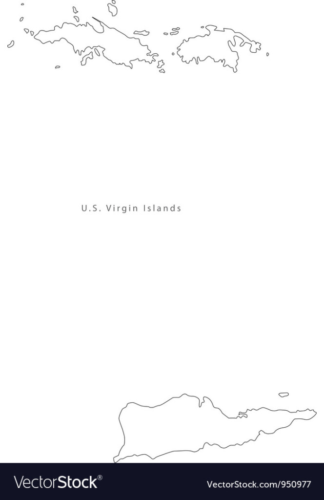Black White US Virgin Islands Outline Map Vector Image