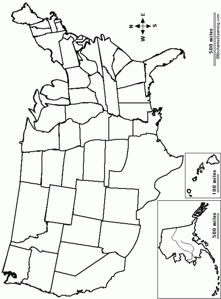 Blackline Maps Of The United States Printable Map