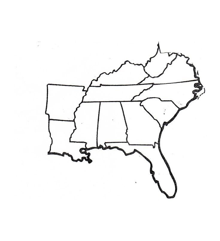 Blank Map Of Southeast Region Within Us Southeast Region Southeast 