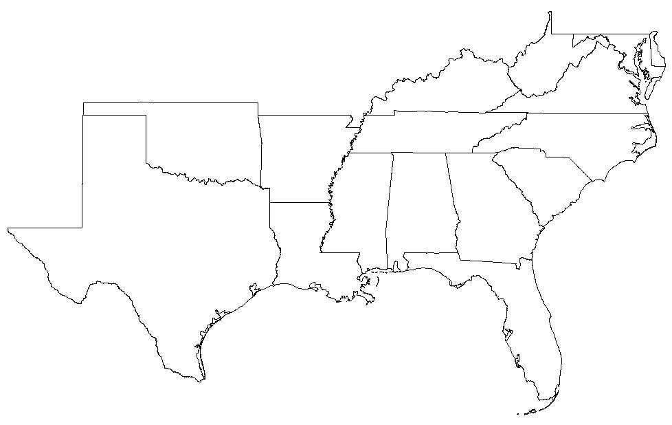 Blank Map Of Southeastern Region States On Pinterest 50 States 
