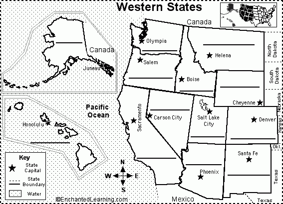 Blank Map Of West Region States