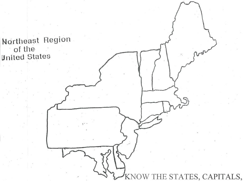 Blank Northeast Map Us Region Label Northeastern States Picturesque 