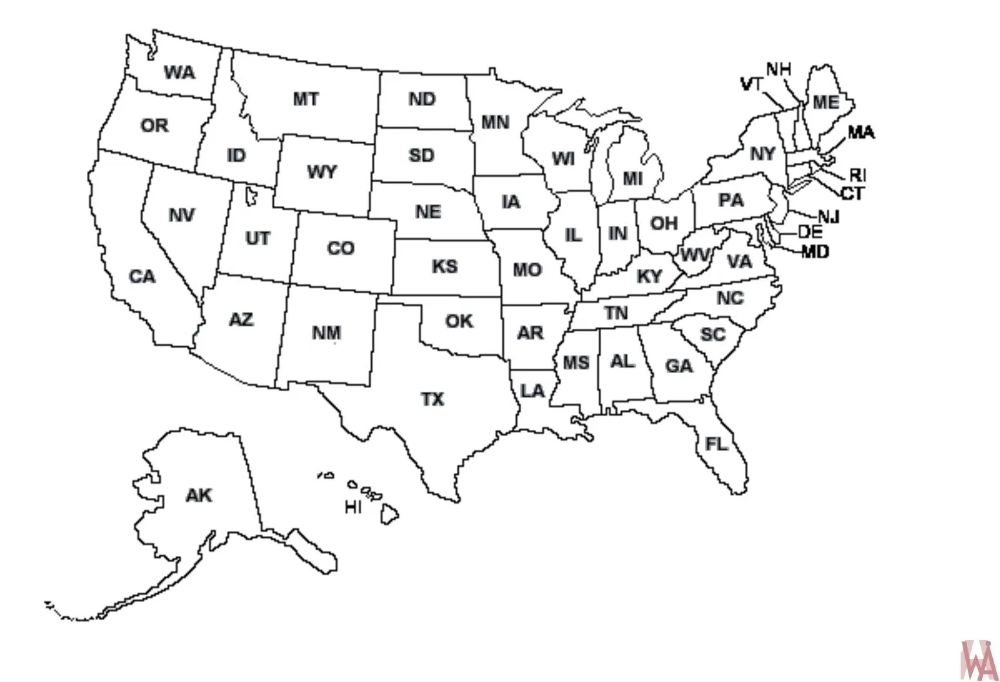 Blank Outline Map Of The United States WhatsAnswer United States 