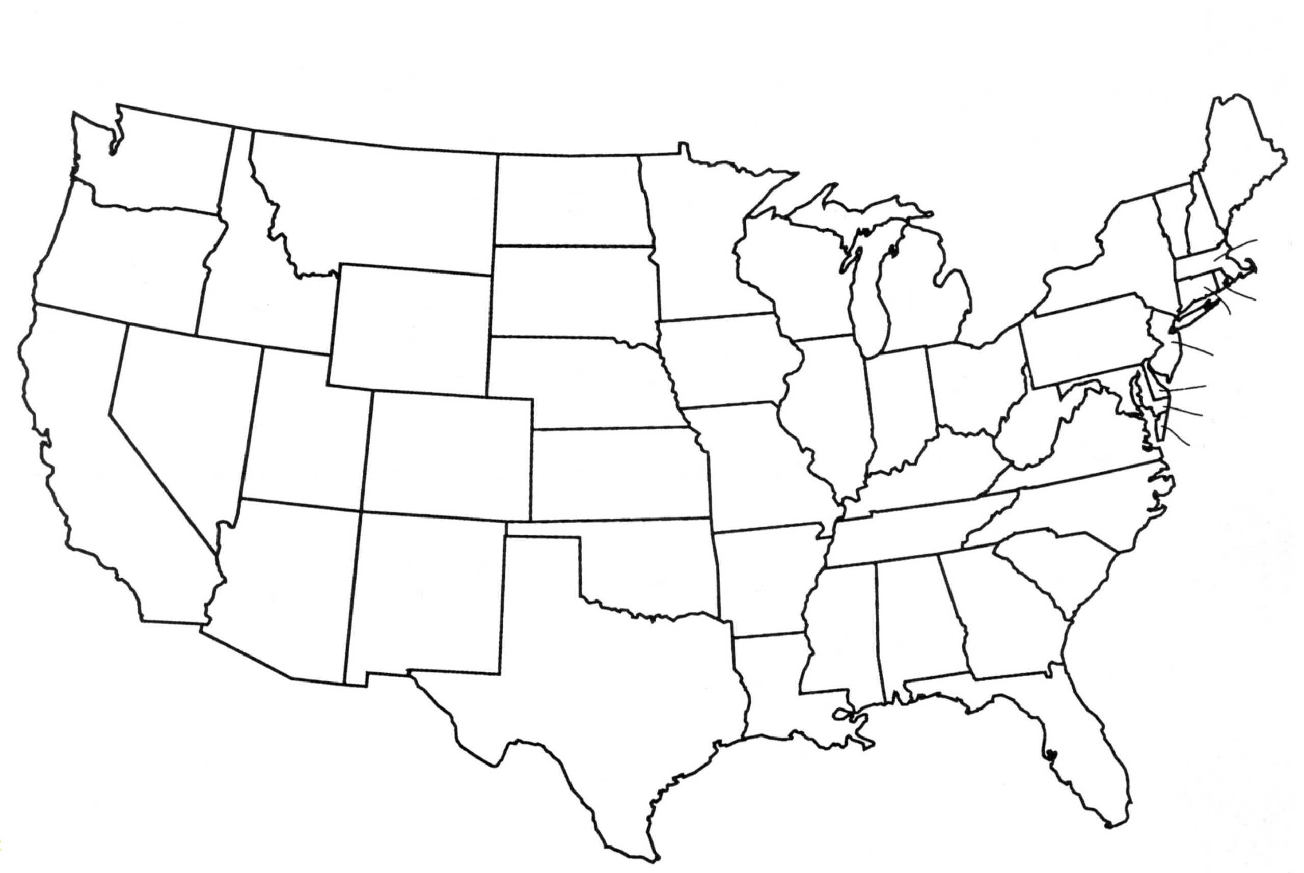 Blank Printable US Map With States Cities