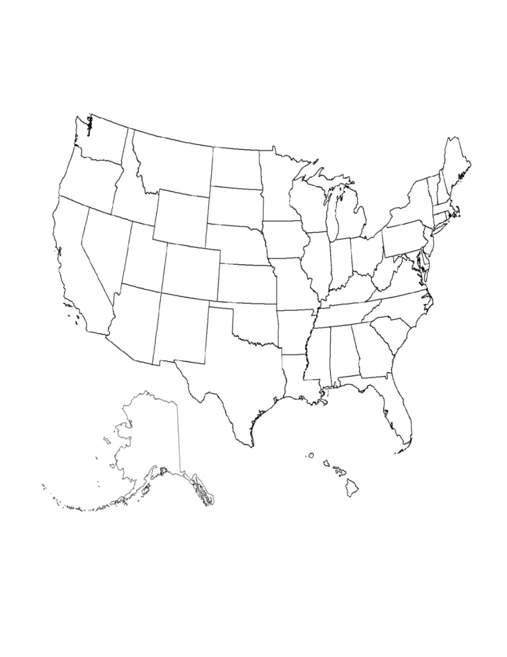 Blank US Map Free Download