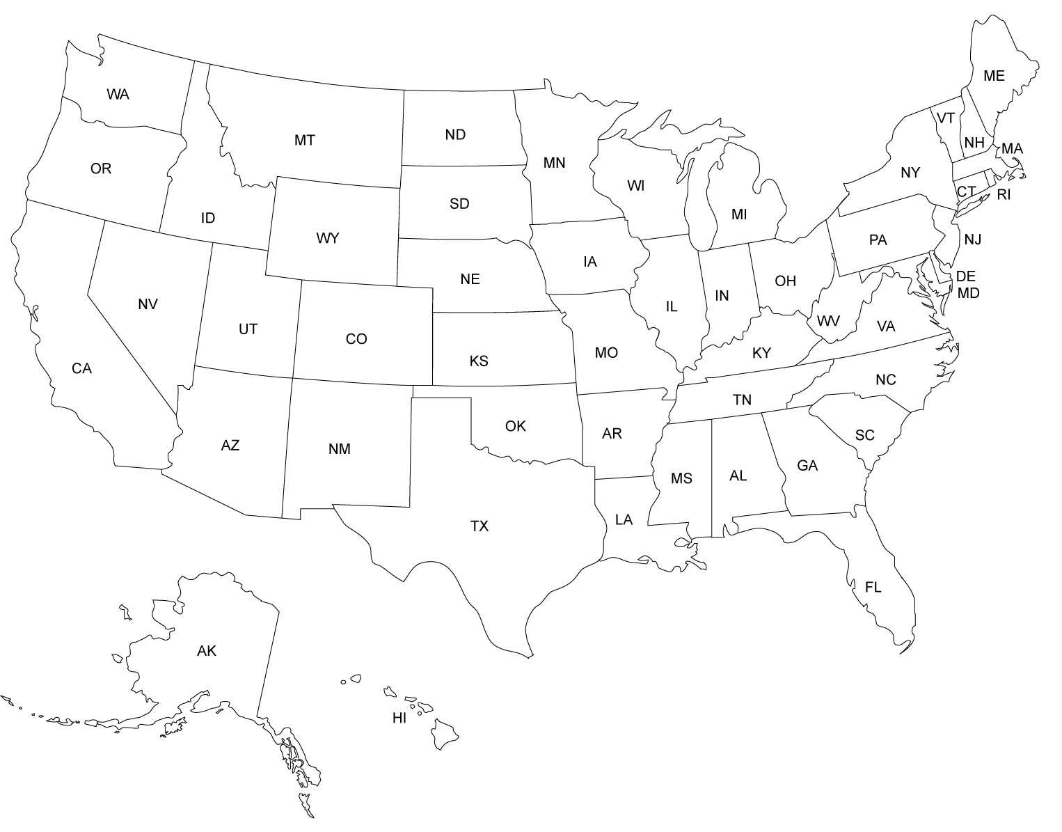 Blank US Map United States Blank Map United States Maps