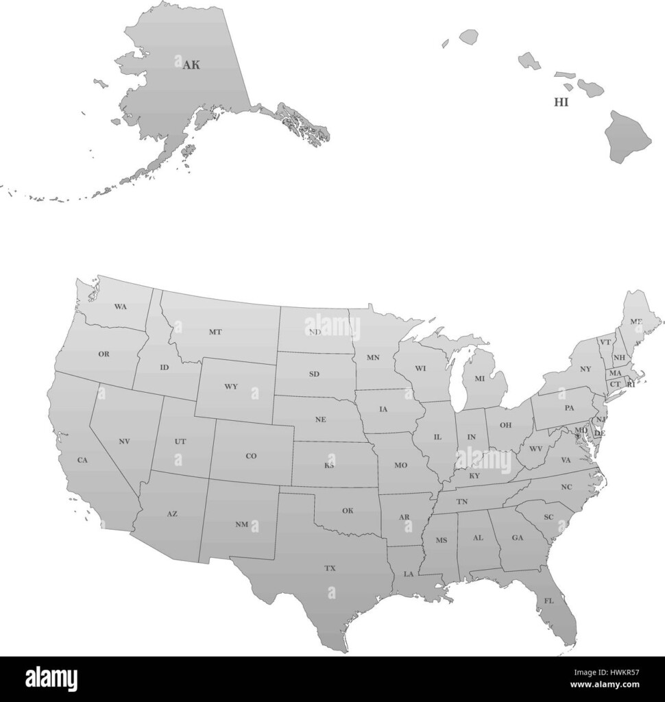 Blank Us Map With Abbreviations