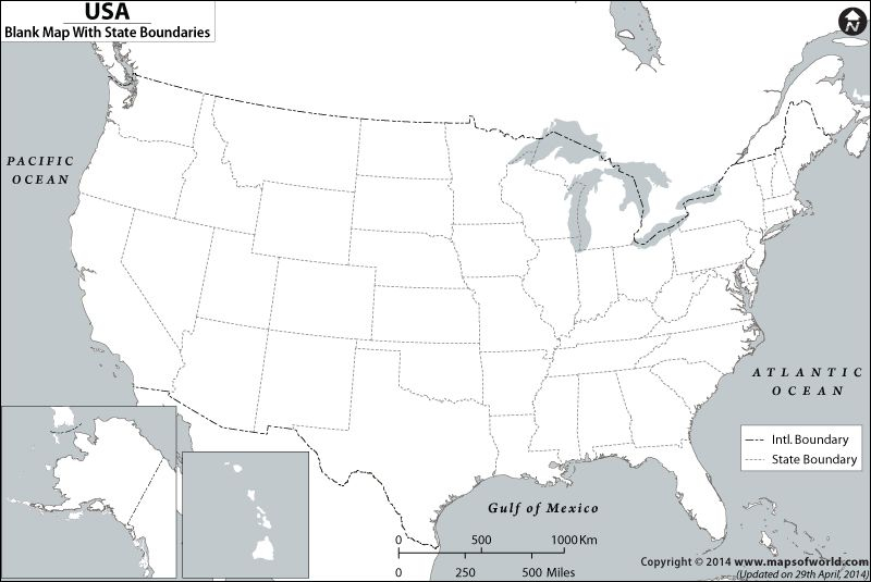 Blank US Map With State Boundaries Map Us Map Us Geography