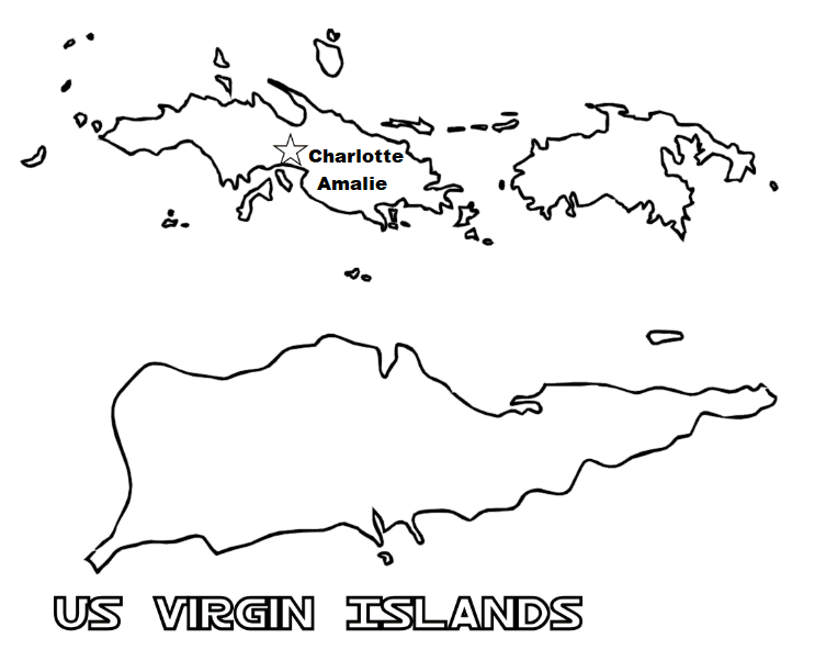Blank Outline Map Of Us Virgin Islands Us Map Printable Blank 8604