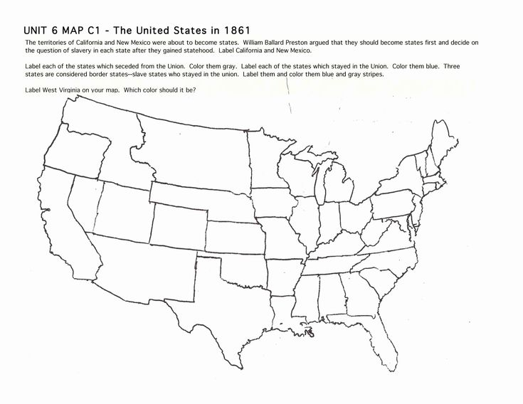 Civil War Map Worksheet Unique Map States Civil War Worksheet The Best 