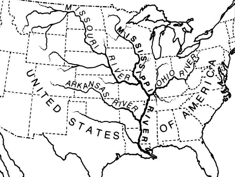 Blank Map Of Us States Missippi River 2024 US Map Printable Blank   File Mississippi River Psf Png Wikimedia Commons 