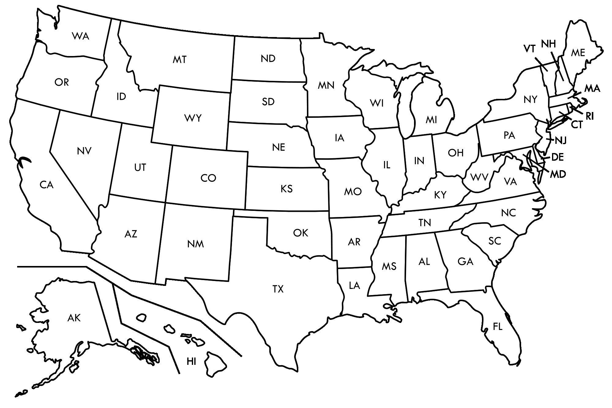 Free Map Of United States With States Labeled Free Printable Us Map