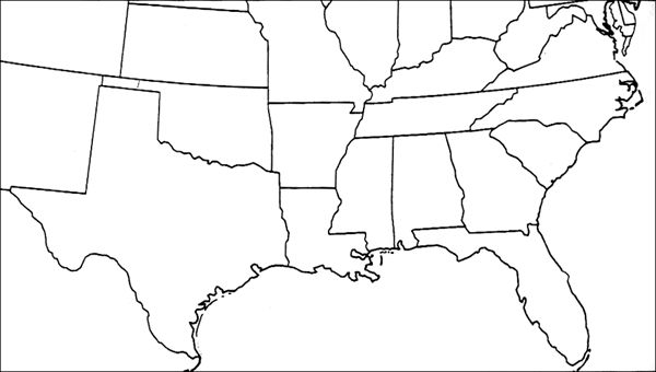 Label Southern US States Printout EnchantedLearningcom South Us 