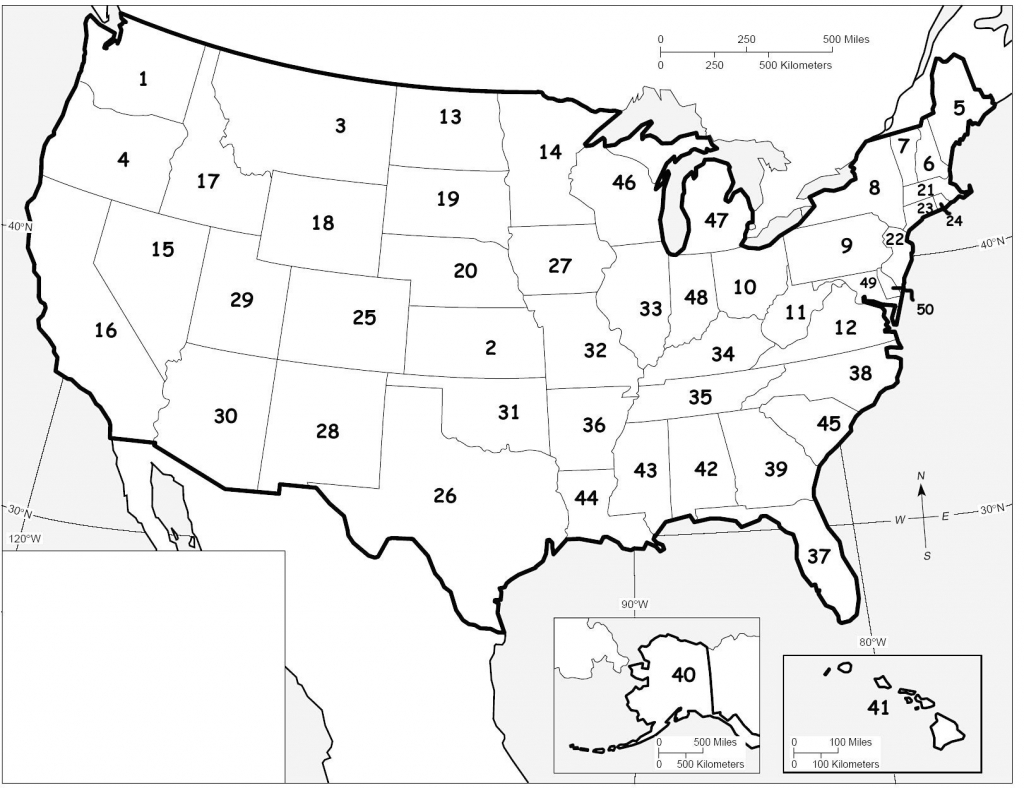 Numbered Us Map United States Quiz New Blank With Blank Us Map 