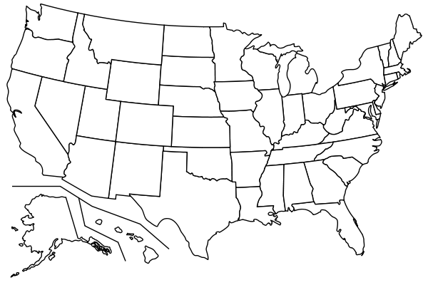 Printable Blank USA Map color In The States Your Kids Have Been To 