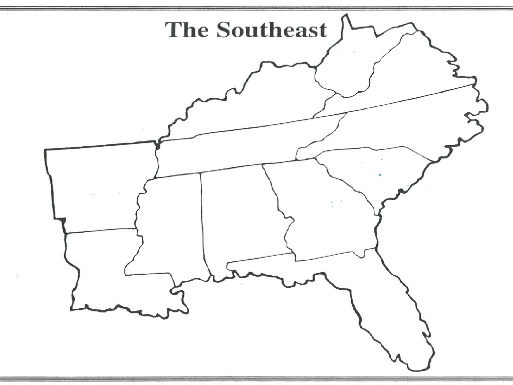 Southeast Us Map Blank Noel Paris