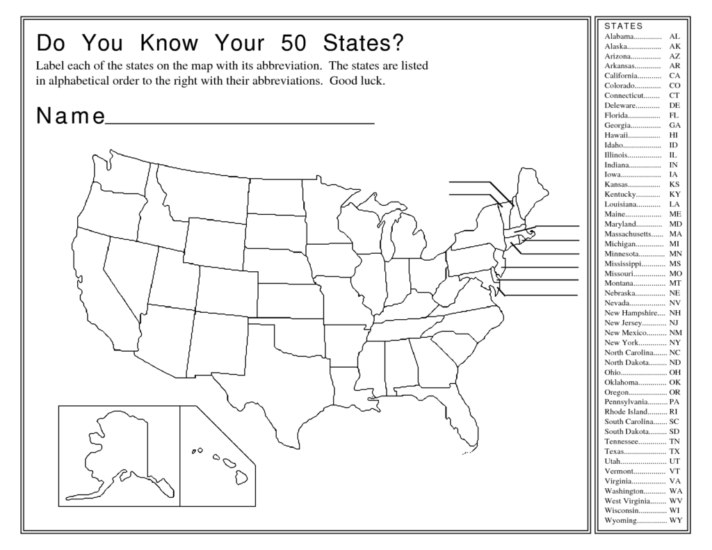 United States Map Activity Worksheet Geography Map Us State Map Map 