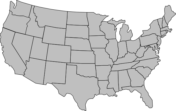 United States Of America Map Outline Gray Clip Art At Clker 