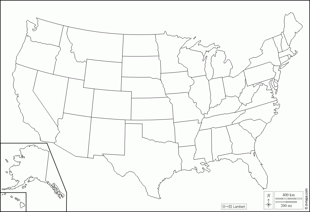 United States With Alaska And Hawaii Free Map Free Blank Map Free