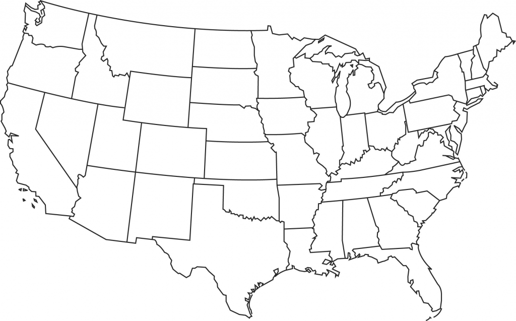Us States Blank Map 48 States In Map Of United States Outline 