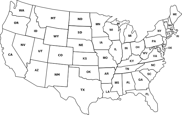 Usa Map With State Abbreviations Clip Art At Clker Vector Clip 