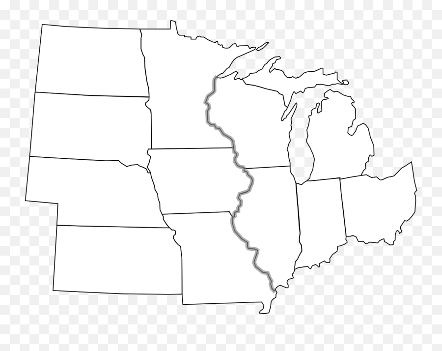 Usa Midwest Notext Printable Midwest States Map Png United States 