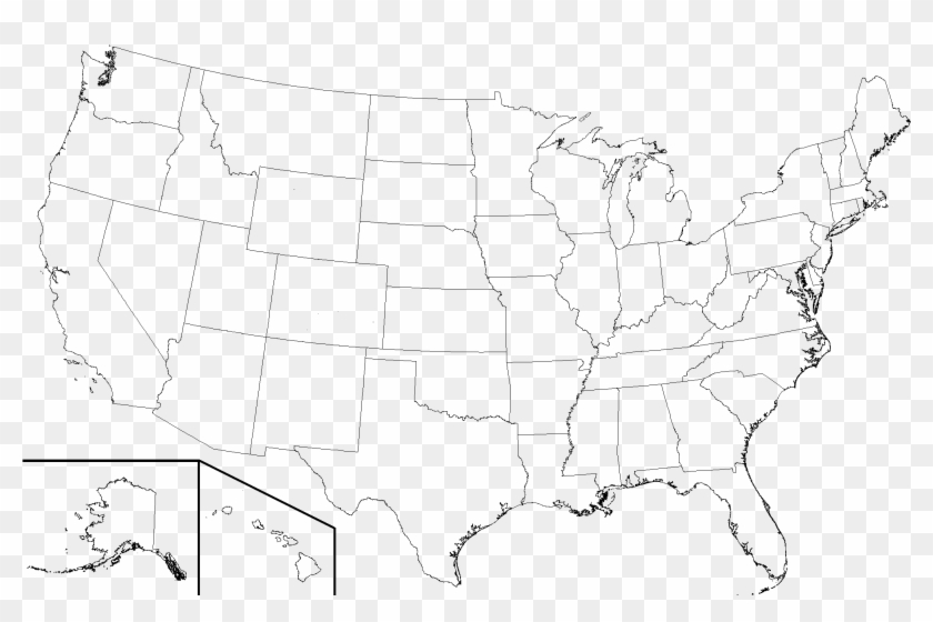 Usa State Boundaries Lower48 2 High Resolution Blank United States 