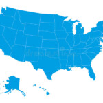 Vector Blank Map Of USA In Blue Stock Vector Illustration Of Land