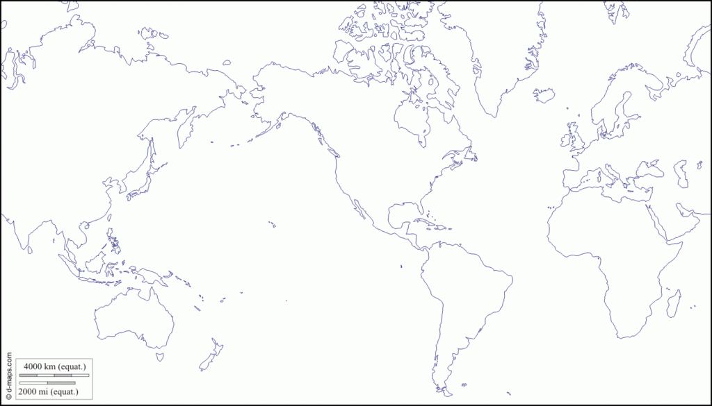 World America Centered Free Map Free Blank Map Free Outline Map 