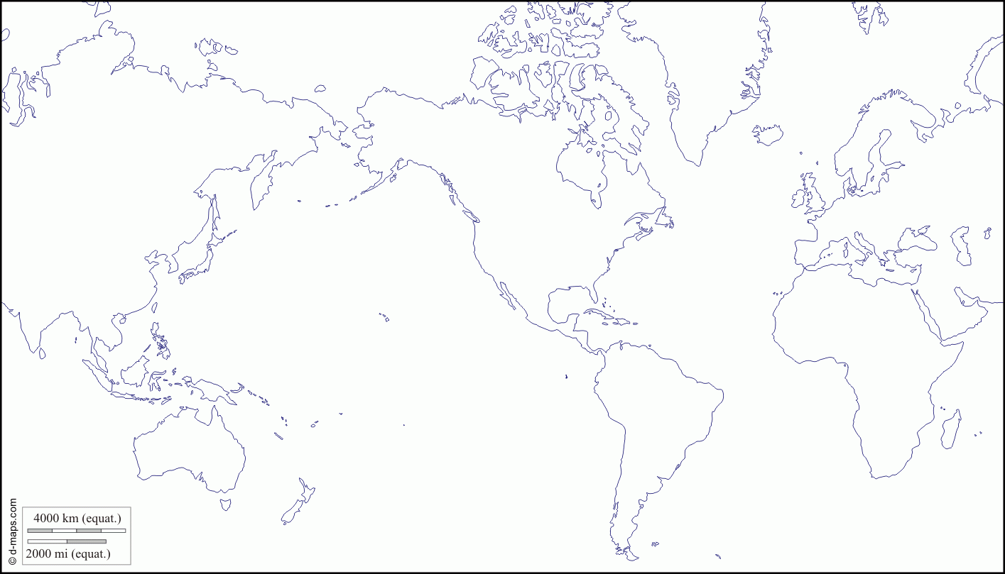 World America Centered Free Map Free Blank Map Free Outline Map