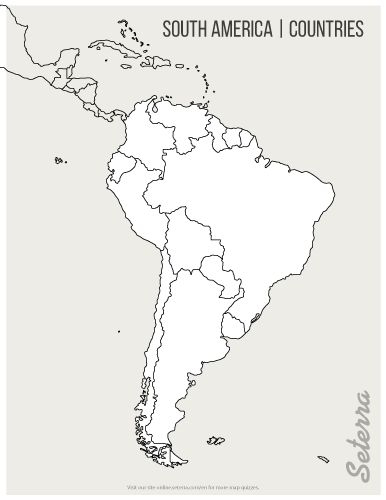 01 Blank Printable South America Countries Map pdf In 2020 Latin 