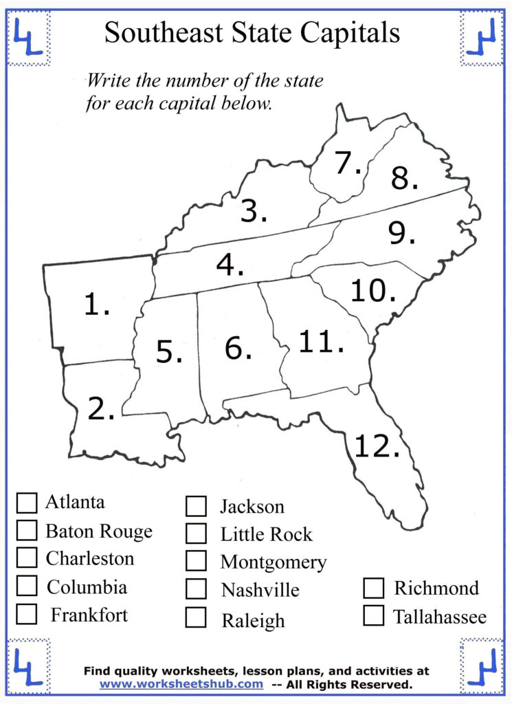 4th Grade Social Studies Southeast Region States