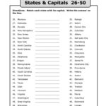 50 States Capitals List Printable States And Capitals State Capitals