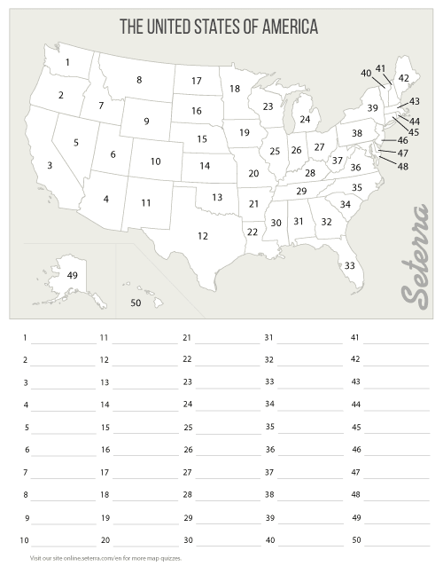 50 States Quiz Worksheets 99Worksheets