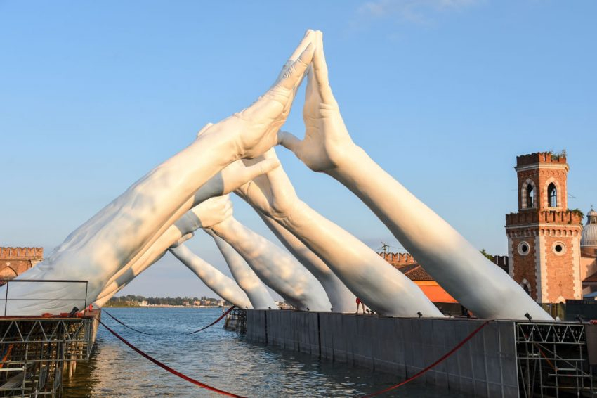 A Jaw dropping New Sculpture Of Human Hands Has Been Unveiled In Venice