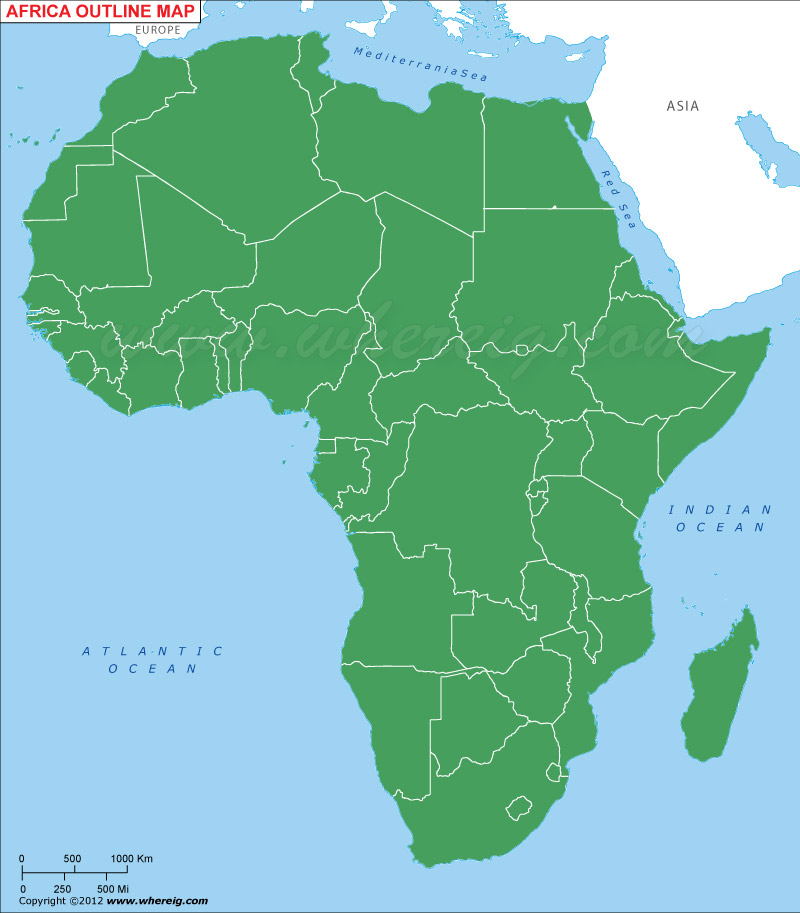 Africa Outline Map Africa Blank Map