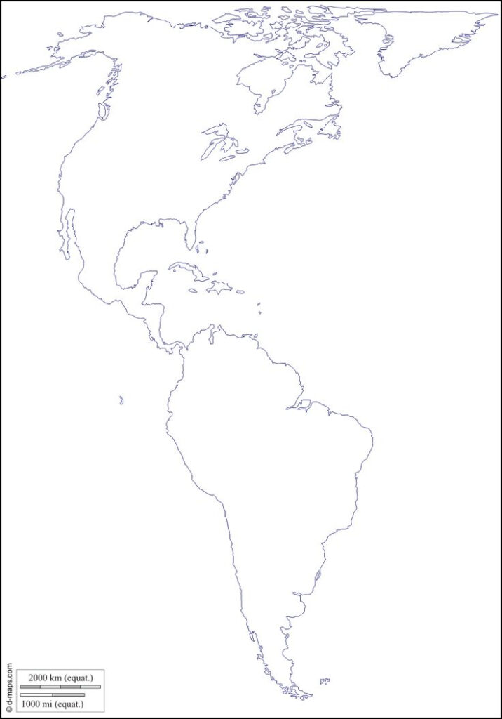 Americas Free Map Free Blank Map Free Outline Map Free Base Map 