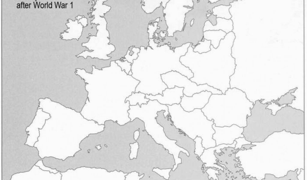 Blank Map Of Europe After Ww1 Blank Map Of Europe World War One 