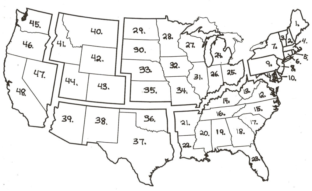 Blank Map Of United States United States Map Blank Map Quiz Us Map 