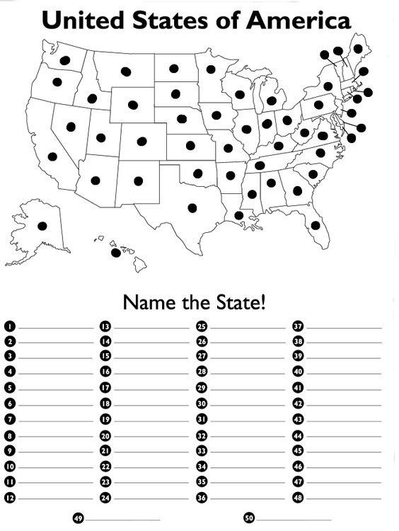 Blank Us Map Quiz Printable United States Map Quiz Fill In In 2020 