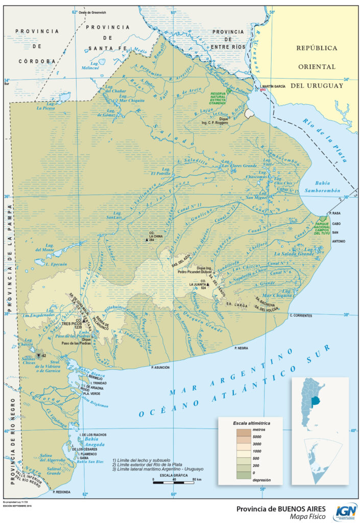 Buenos Aires Physical Map Of The Province Of Buenos Aires Argentina 