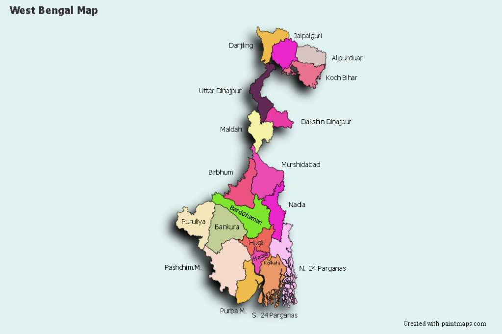 Create Custom West Bengal Map Chart With Online Free Map Maker 