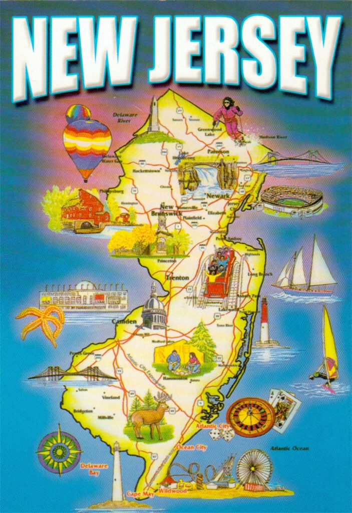 Detailed Tourist Map Of New Jersey State New Jersey State USA 