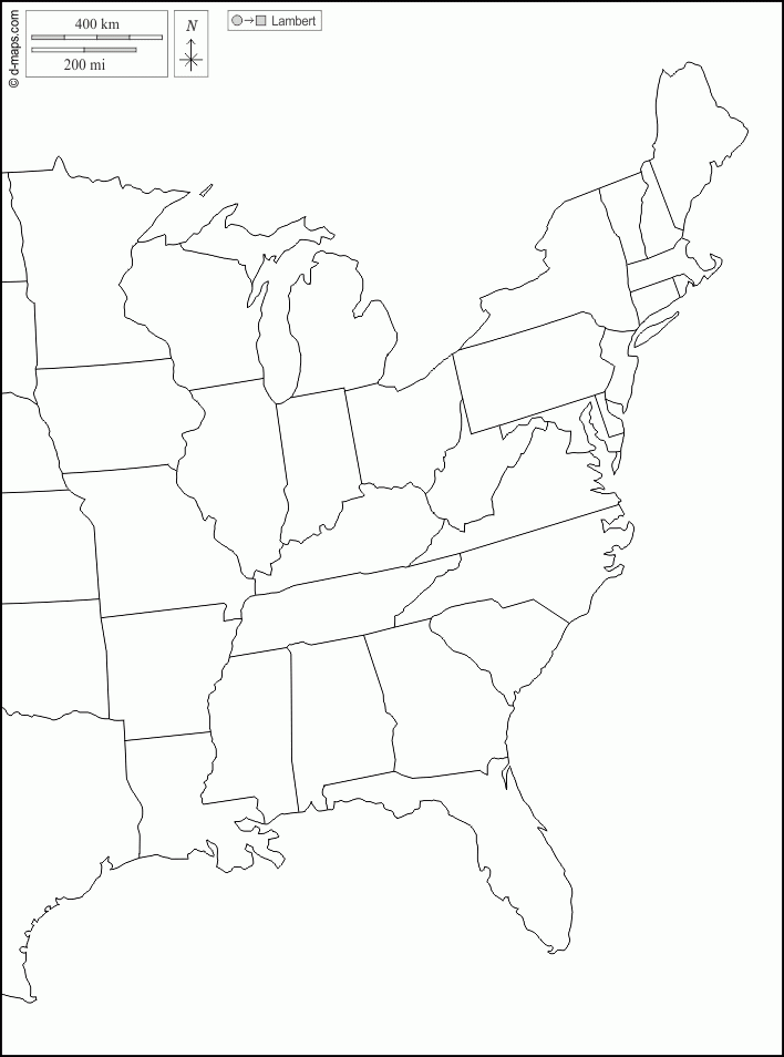 East Coast Of The United States Free Map Free Blank Map Free Outline 