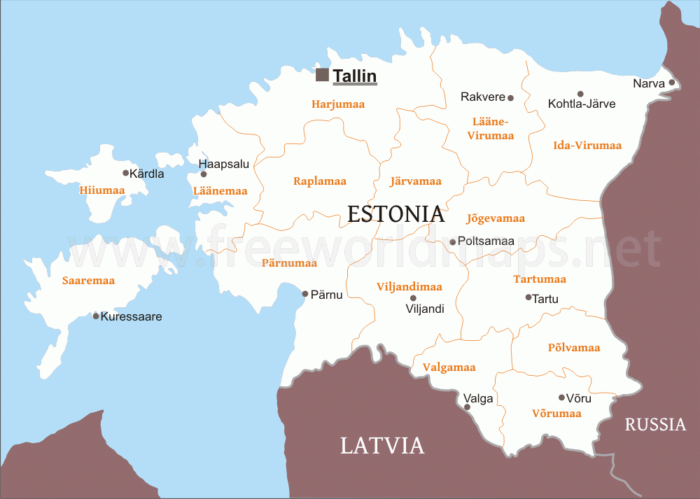 Estonia Political Map