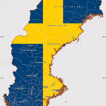 Flag Simple Map Of Sweden Flag Rotated