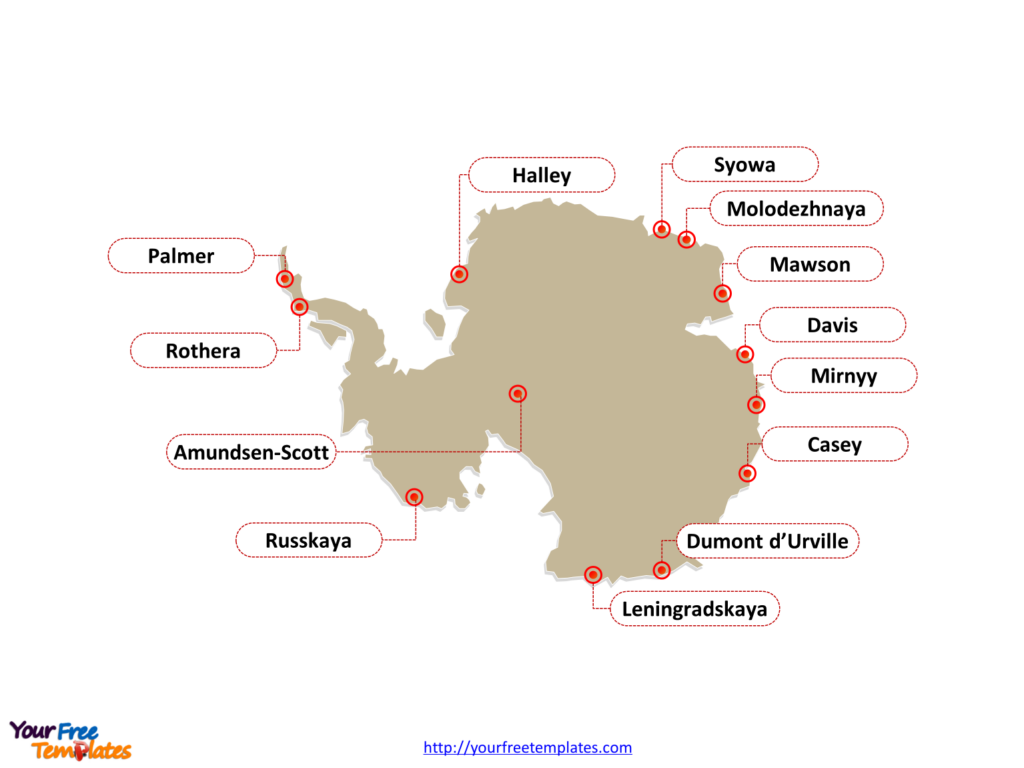 Free Antarctica Editable Map Free PowerPoint Templates