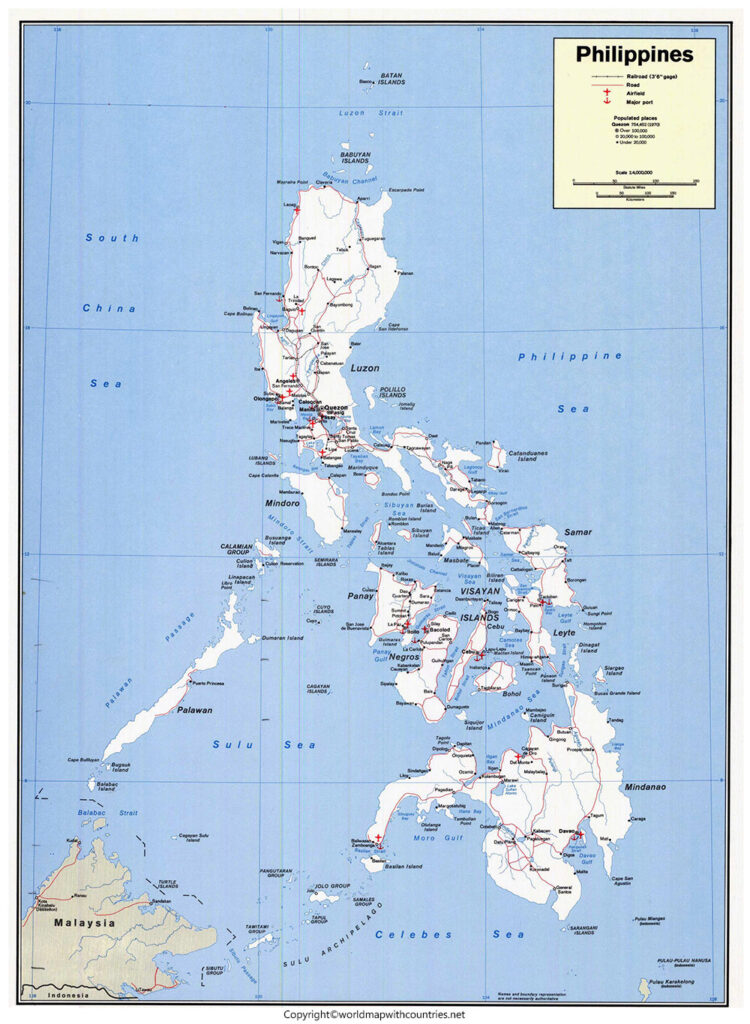Free Printable Labeled And Blank Map Of Philippines In PDF World Map 